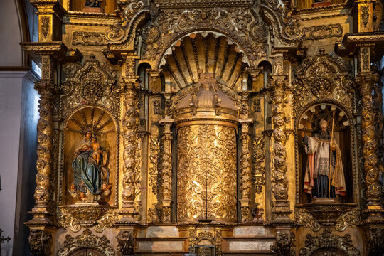 Golden altarpiece in San Jose Church in Casco Viejo, Panama City, Panama