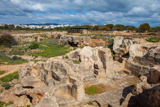 Archaeological site of the Tombs of the Kings, Pafos city, Cyprus island