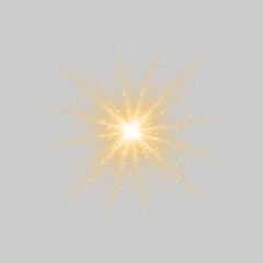 Bright glittering sparkle star particle with glowing burst radiant twinkle particles effect for Christmas party decoration, festive magic light transparent overlay © SharminAkter