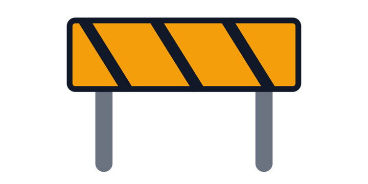 Traffic Barrier Vector, Road Safety Barricade, Construction Warning Block, Highway Security Barrier and Roadwork Equipment Design