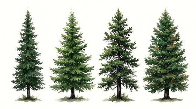 A serene collection of evergreen trees showcasing the beauty and tranquility of nature's coniferous wonders during winter