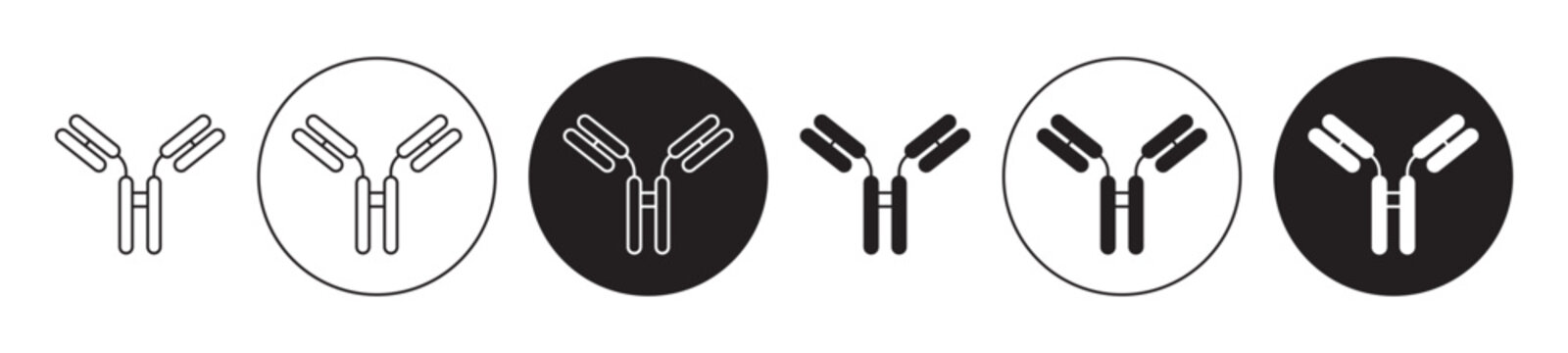 Antibody icon flat outline in black