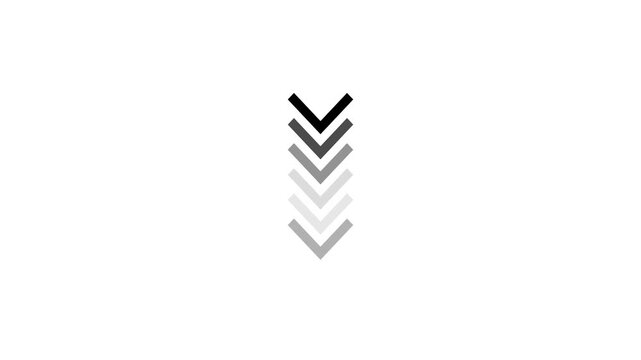 Down arrow animation on green background, direction arrow loading animation, Directional Arrow Loop Animation & 4k video motion.