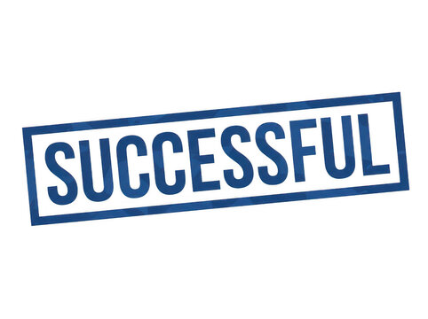 Successful stamp rubber blue