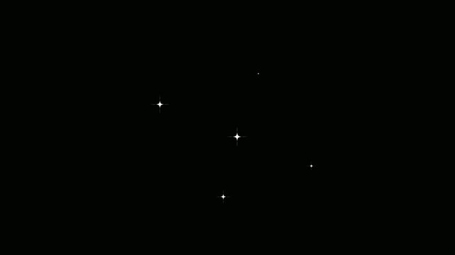Twinkling glitter stars with glowing magic dust and sparkling fairy trails Bright white glitter sparkle star animation on green screen for easy chroma key editing slowly with sparkling top-down