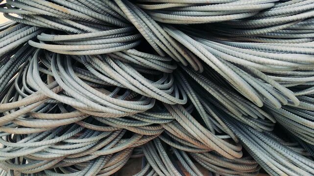 Close Up of Woven Steel Cable Wire Rope Texture Background Pattern