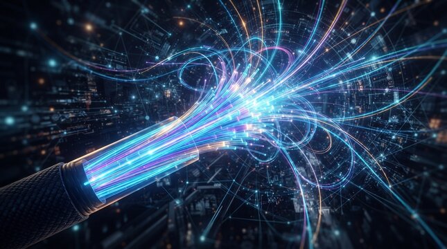 High-voltage electric arc discharge emitting blue plasma energy in dark studio setting with particle trails