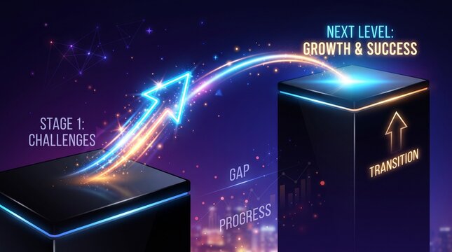 Business professional reviewing startup growth and success metrics on digital dashboard with futuristic lighting