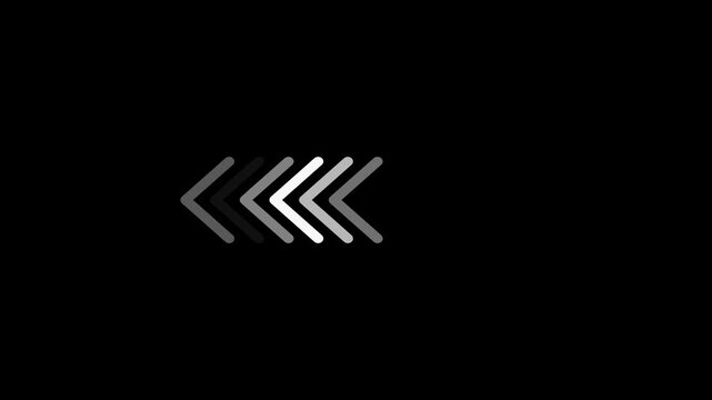 Left arrow animation on green background, direction arrow loading animation, Directional left Arrow Loop Animation & 4k video motion.