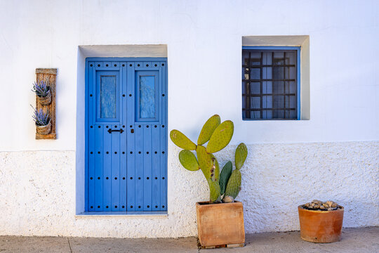 A typical fa&ccedil;ade of a Mediterranean house in N&iacute;jar, Almer&iacute;a, Andalusia, Spain
