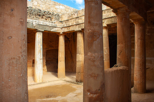 Archaeological site of the Tombs of the Kings, Pafos city, Cyprus island