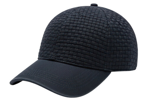 Dark blue textured baseball cap for casual summer style isolated on transparent background