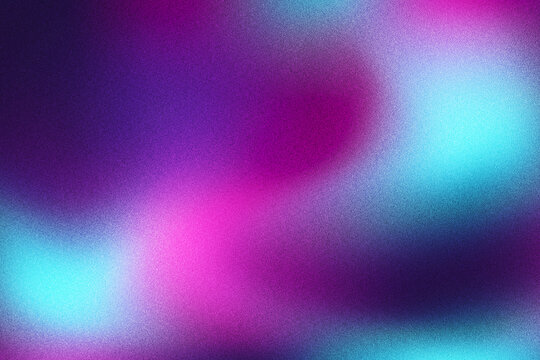 Grainy gradient background with vibrant purple and cyan colors, lo-fi aesthetic noise texture, abstract neon light blur for modern digital design