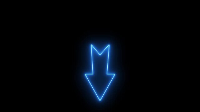 Neo arrow animation, Neon Up, down, left, Right arrow doing direction information animation on black background,4K abstract neon arrow loading icon and uploading animation.
