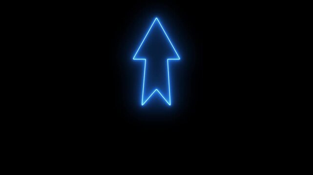 Neo arrow animation, Neon Up, down, left, Right arrow doing direction information animation on black background,4K abstract neon arrow loading icon and uploading animation.
