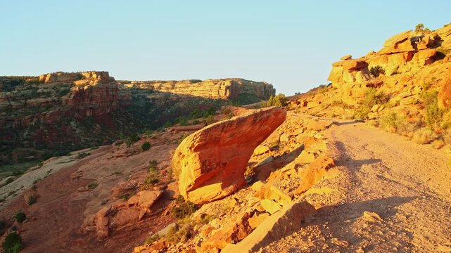 Serpents Trail switchbacks scenic overlook at Colorado sunrise