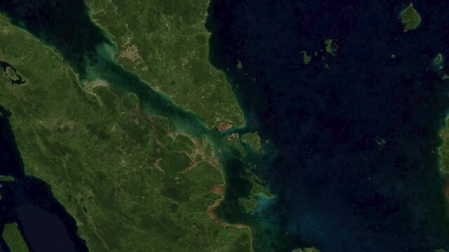 Map animation zoom to Singapore, country highlighted in red 