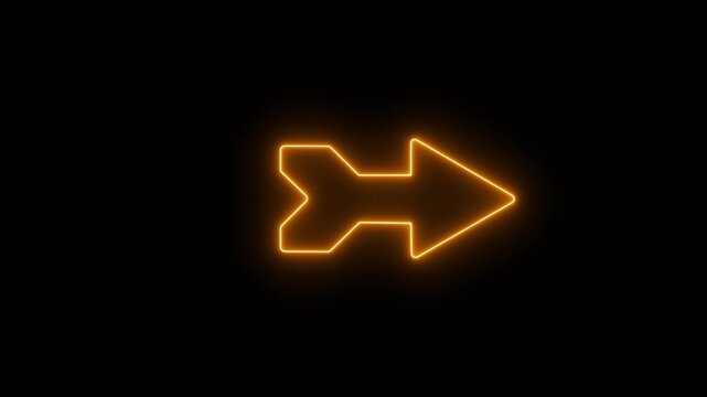 Neo arrow animation, Neon Up, down, left, Right arrow doing direction information animation on black background,4K abstract neon arrow loading icon and uploading animation.
