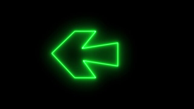 Neo arrow animation, Neon Up, down, left, Right arrow doing direction information animation on black background,4K abstract neon arrow loading icon and uploading animation.
