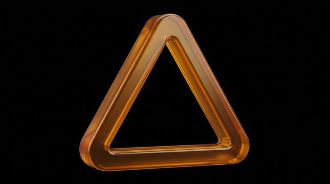 amber glass shape golden yellow transparent translucent orange brown geometric geometry polygon delta pyramid sharp edges corner angles side sides on transparent background