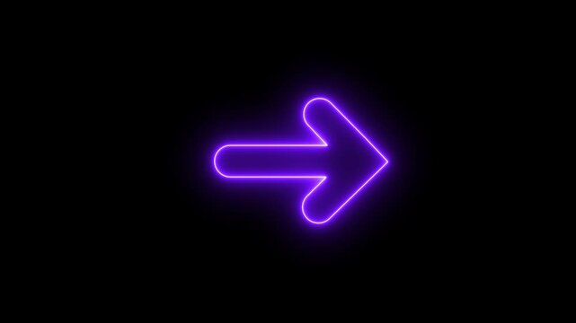 Neo arrow animation, Neon Up, down, left, Right arrow doing direction information animation on black background,4K abstract neon arrow loading icon and uploading animation.
