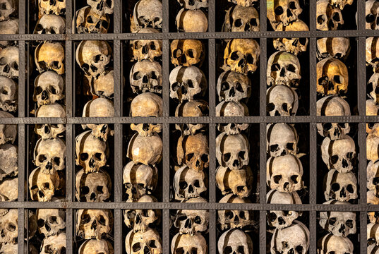 Skull Crypt (Krypta Czaszek), located in the underground chambers of St. Bridget's Basilica in Gdansk, Poland