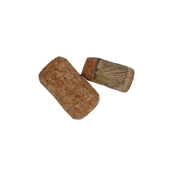 Natural brown textured wine corks isolated on a transparent background.