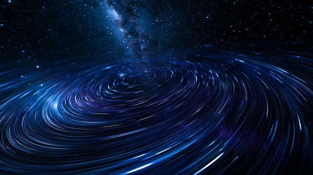 Abstract Cosmic Star Trails Swirling in Deep Space Vortex