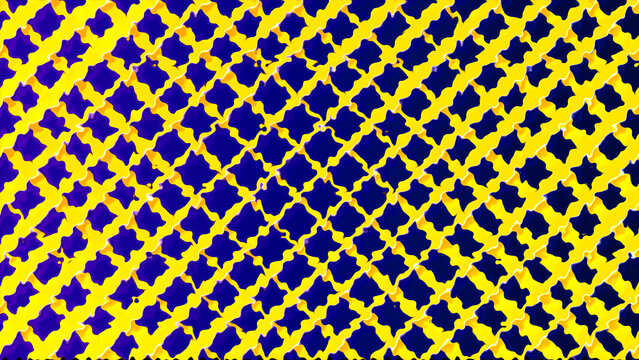 abstract hexagonal fence pixel background with colorful hexa dots