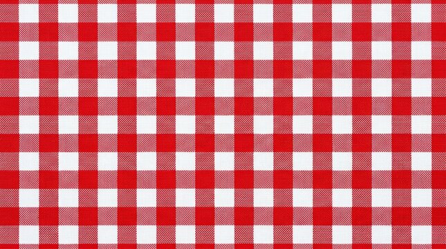 Retro red gingham fabric surface used as a kitchen menu backdrop.