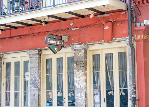 New Orleans, LA, USA - September 12, 2026: Front of Calogero's Italian Bar on Iberville Street in the French Quarter
