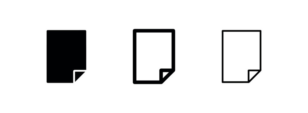 Blank document page file icon set