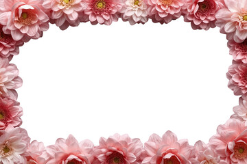 Obraz premium Large rectangular border of dense pink blossoms
