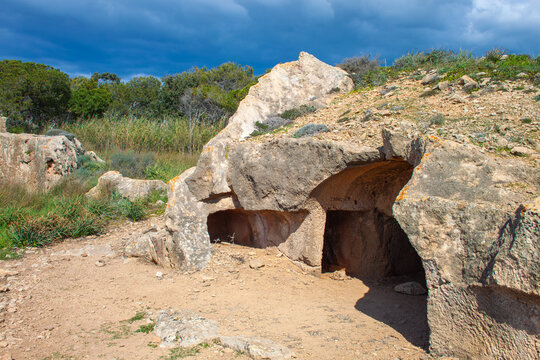 Archaeological site of the Tombs of the Kings, Pafos city, Cyprus island