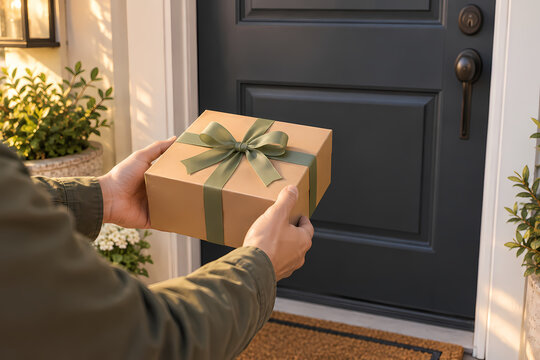Unbranded Valentine gift delivered to a doorstep