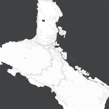 Minimal vector city map of Victoria with streets, districts and road network