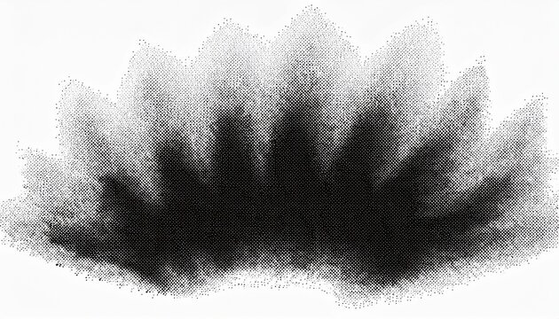 halftone dots and ink blot texture isolated on white background vintage print overlay effect