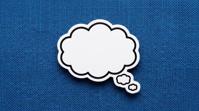 Blank speech bubble on blue background for creative design projects