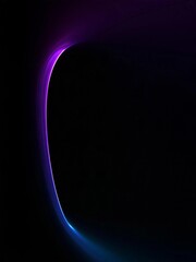 Obraz premium Abstract digital art piece with a dark background. in the center of the image, there is a curved line that appears to be made up of different shades of purple and blue.