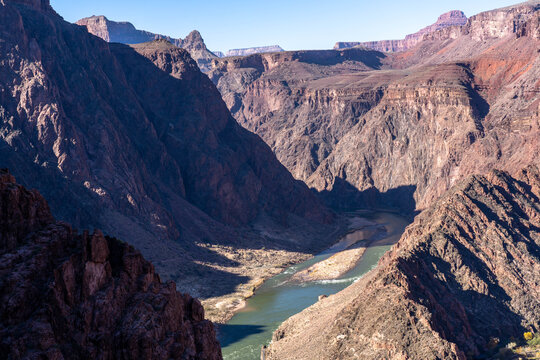 The Colorado River Seen From Deep Inside the Grand Canyon on the South Kaibab Trail