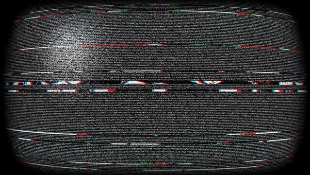 Vintage television static noise, retro CRT screen glitch effect, analog signal interference with grain and scanlines