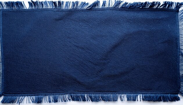 piece of dark blue fabric with frayed edge
