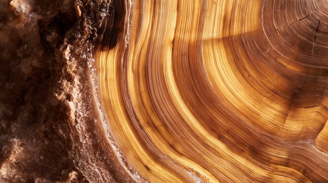 Cross Section Texture of Polished Petrified Wood