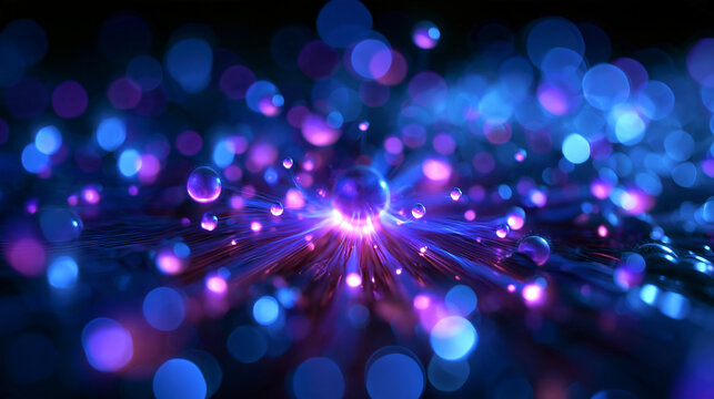 Abstract Futuristic Glowing Quantum Technology Background