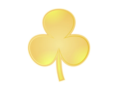 Lucky golden clover leaf on isolated background