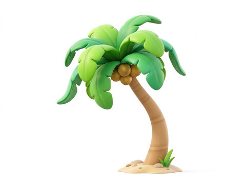 Palm tree on a white background 