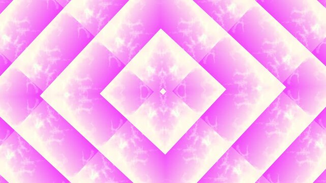 Pink and blue light pulses through diamond shapes. Symmetrical pattern loops seamlessly