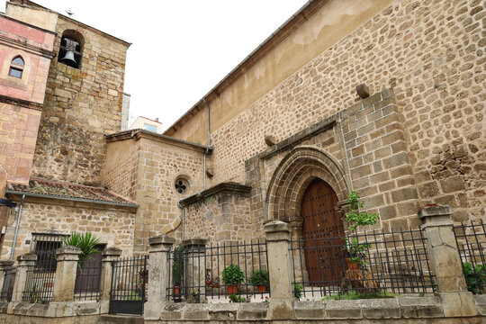 The Church of St. Stephen in the historical center of Plasencia city