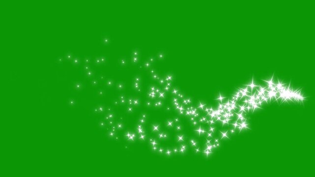 4k Luxury white glitter sparkles line trail, twinkling white glowing star green screen, glowing light effect, magic dust pixie dust path, star sparkle vector doodles, fast glowing star streaks