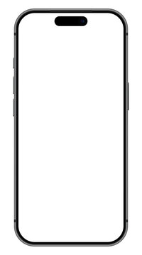 Realistic grey smartphone empty screen frame overlay mockup. Mobile phone display template isolated on transparent bg. Device front view. Smart phone vertical for social media. Vector illustration